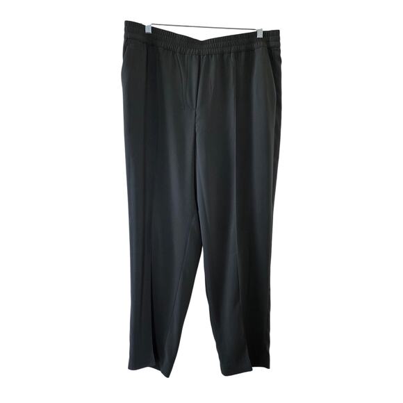 H&M Dress Pants Olive Gray Elastic Waist Straight Leg Trousers Women Size 2X - Picture 1 of 11